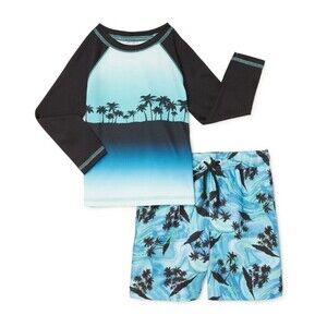 Kids Boys Set Rash Guard Suit Surfing Swimsuit Diving Tracksuit Bathing Summer 4